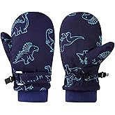 FUOITA Toddler Snow Gloves Toddler Waterproof Mittens Kids Ski Gloves Fleece Lined Kids Mittens Winter for Boys Girls