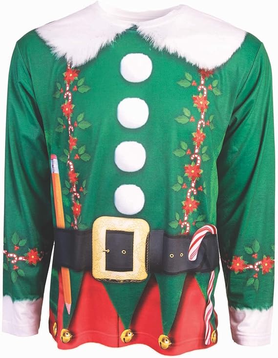 Forum Men's PhotoReal Printed Elf Shirt, green, XLarge Buy Online at