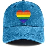 Pride Hat LGBT Baseball Cap Adjustable Cotton Vintage Rainbow Heart Hat Gay Pride Hats for Men Women