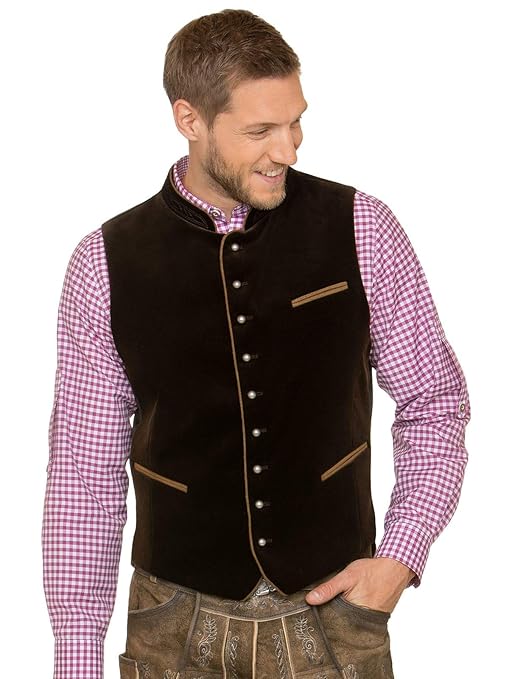 Stockerpoint Trachten Samtweste Gilet Ricardo braun