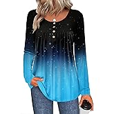 Zeagoo Long Sleeve Shirts for Women Fall Fashion Dressy Casual Blouses Trendy Pleated Tunic Tops for Leggings 2025