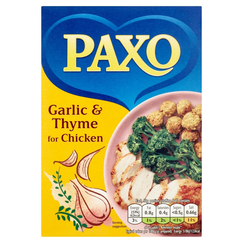 Paxo Garlic And Thyme Stuffing For Chicken 190 G Amazon co uk Grocery