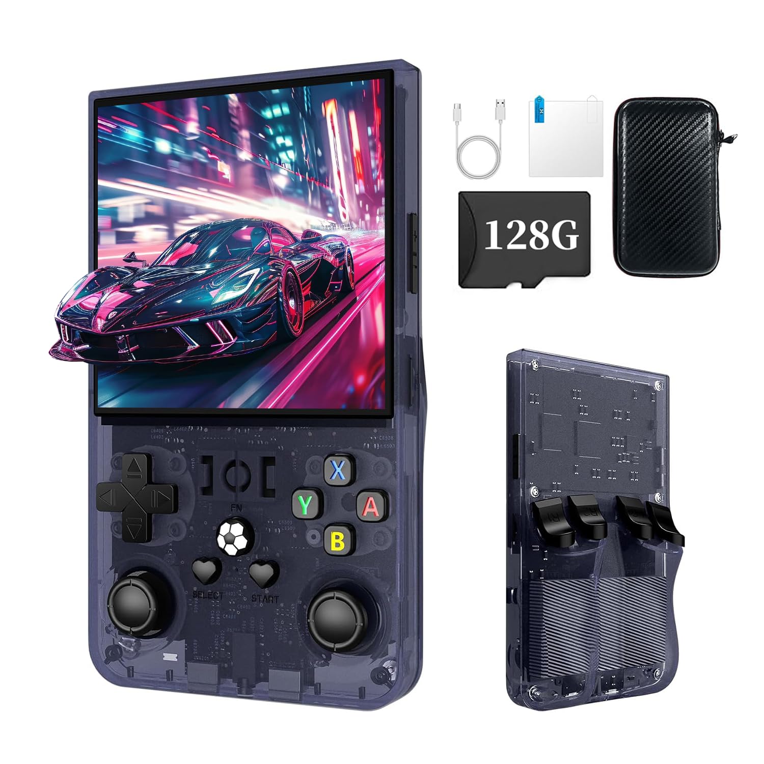 Photo 1 of **NON FUNCTIONAL**R36MAX Retro Game Console (R36S New Upgrade) - 4K HD 4.0" IPS Screen, 128GB Preloaded 22,000+ Retro Games, Open-Source Linux System, 4000mAh Rechargeable, Portable Video Games (Gray 128G)