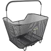 Tubus Unisex - Adult Racktime Baskit System Basket, Black, 42 x 30 x 27 cm | Racktime BaskIt 2.0 Steel Vinyl Rear Bike Basket with Quick-Release