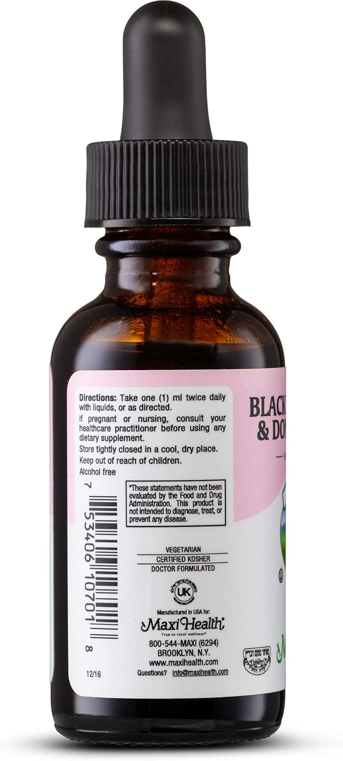 Maxi Health Black Cohosh Root and Dong Quai Root Extract - Women's Formula - 1 Ounce Bottle - Kosher: Health & Personal Care