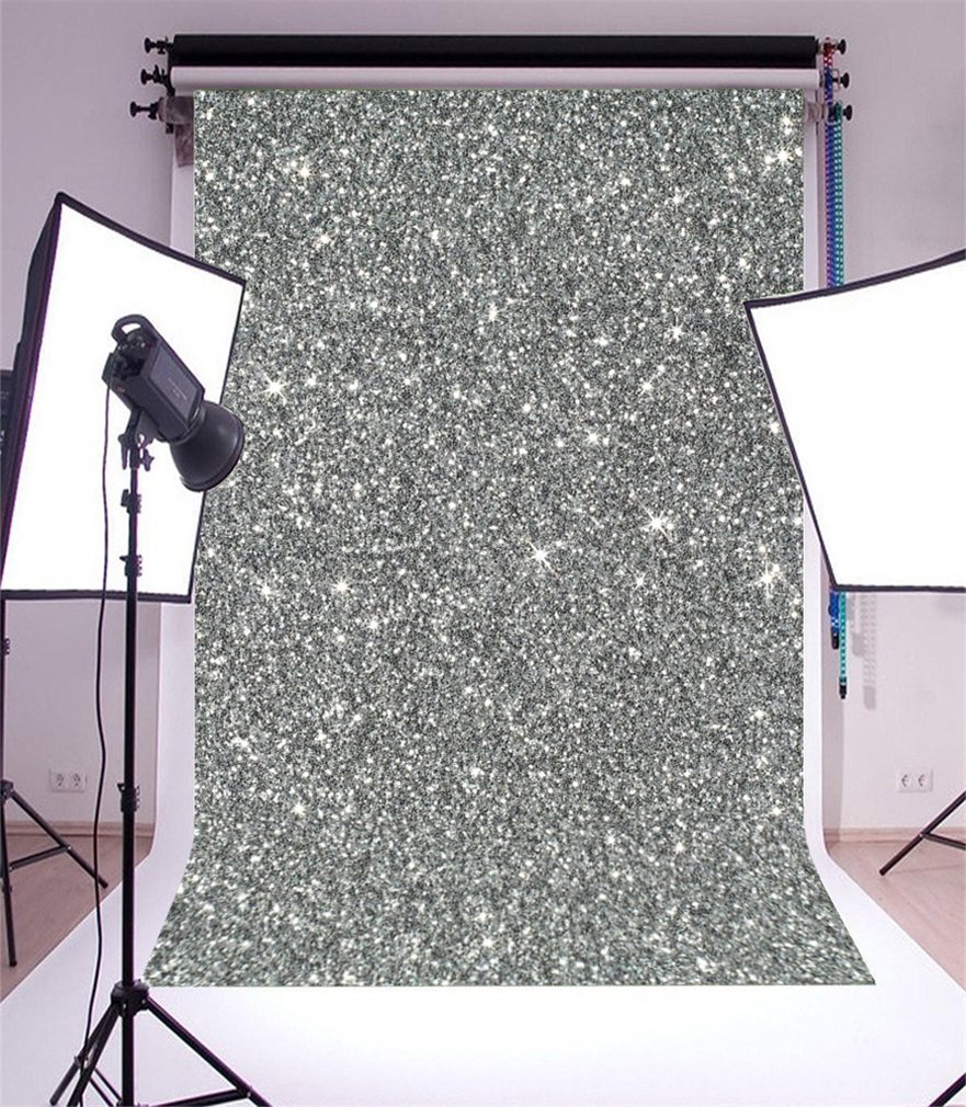 YongFoto 2x3m Vinyl Photography Backdrop Bokeh Halos Glitter Spots Silver Wallpaper Romantic Photo Background Backdrops for Photography Photo Shoots Party Kids Personal Portrait Photo Studio Props