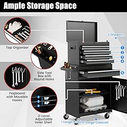 Goplus Tool Chest, 5 Drawers Rolling Tool Cabinet