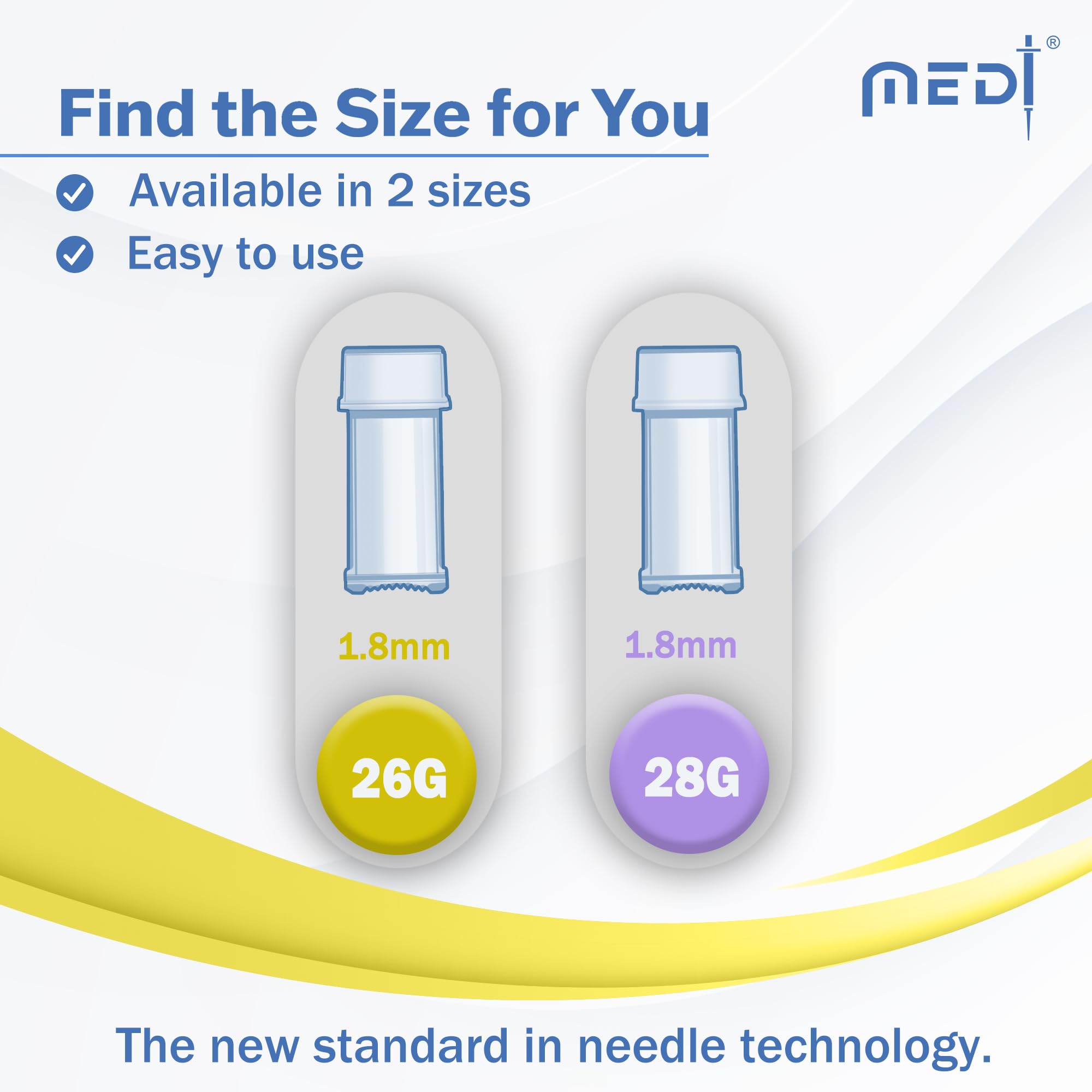 Pressure Activated Safety Lancets 26G x 1.8mm - Gamma Ray Sterilized, Ideal for Blood Testing, Single Use and Gentle for Comfortable Testing - Pack of 100