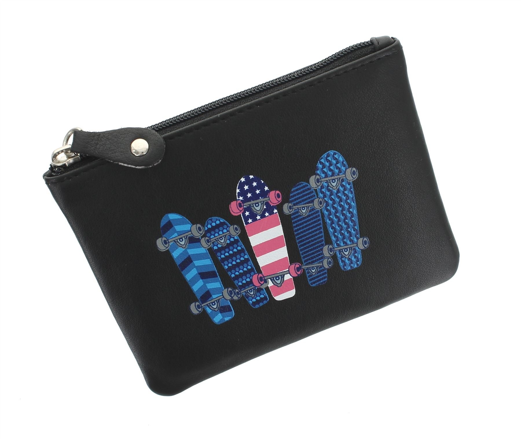 Mala Leather Skateboard Zipped Top Coin Purse 5106_11 Black