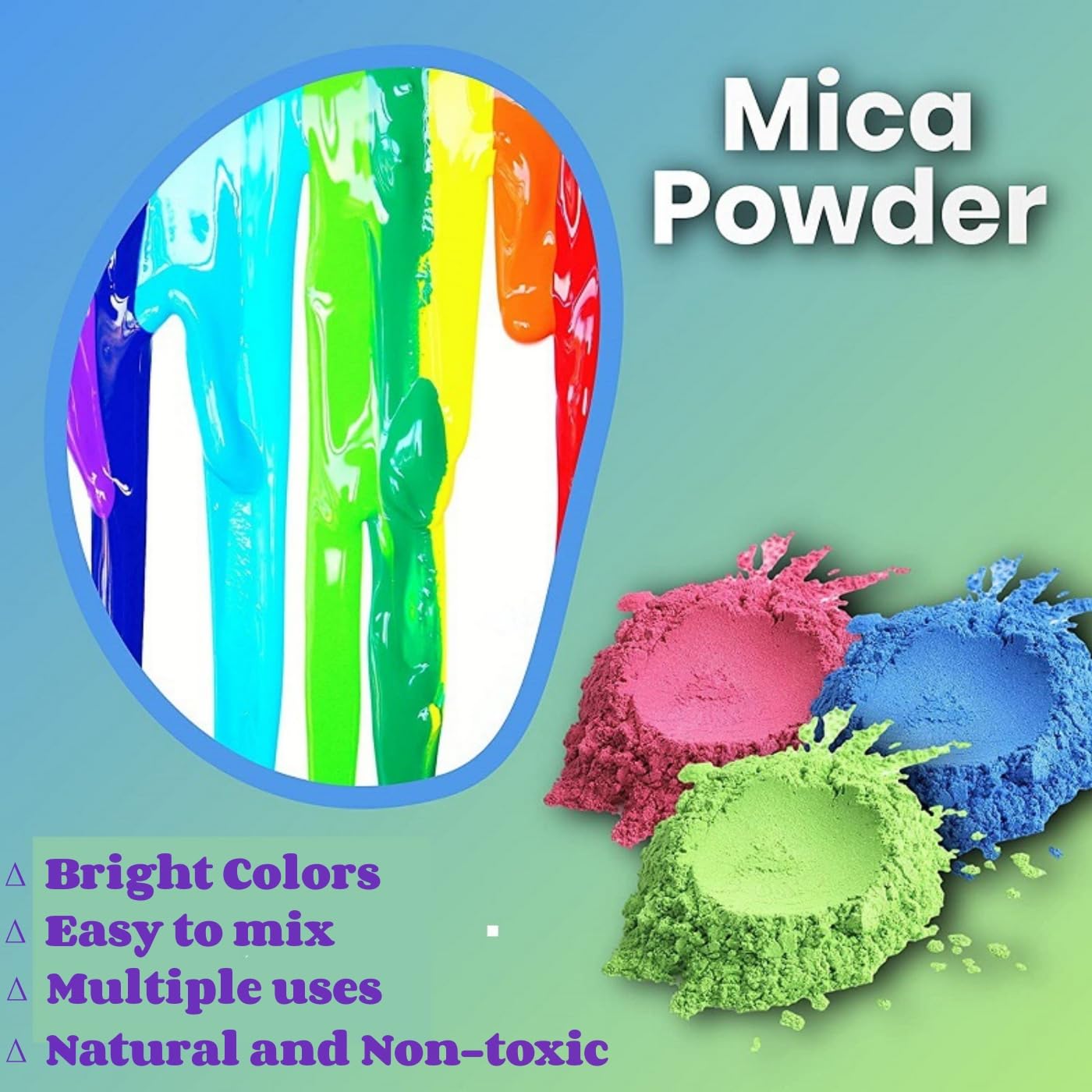 Mica Powder for Epoxy Resin - 36 Colors 180g/6.4oz Pigment Powder Set, Non-Toxic Mica Powder for Soap Making, Candle Making, Lip Gloss, Natural Pigment for Slime