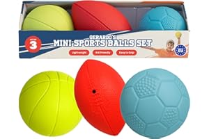 GERARDO'S Mini Sports Balls - Assorted Toy Ball Set Volleyball, Basketball, Football for Beach, Pool or Indoor Use for Toddlers and Kids Age 3 and Up