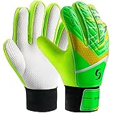 Sportout Kids Goalkeeper Gloves, Soccer Gloves with Double Wrist Protection and Non-Slip Wear Resistant Latex Material to Give Protection to Prevent Injuries