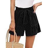 Heymoments Women's Wide Leg Shorts Lightweight High Waisted Adjustable Tie Knot Loose Summer Cute Trousers