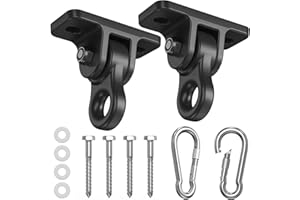 ITCPRIM Heavy Duty Swing Hangers Hardware Included-Corrosion Resistant Alloy Steel 5000+ lb Capacity for Wooden Porch Swings,Aerial Yoga Chairs,Playgrounds,Trapeze&More-Indoor Outdoor-Set of 2,Black