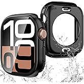 YIJDACASE 3 in 1 Waterproof Case for Apple Watch Screen Protector 46mm Series 10/Series 11,with Tempered Glass,[360° Protective Front and Back] PC Bumper Face Cover Compatible iWatch Accessories