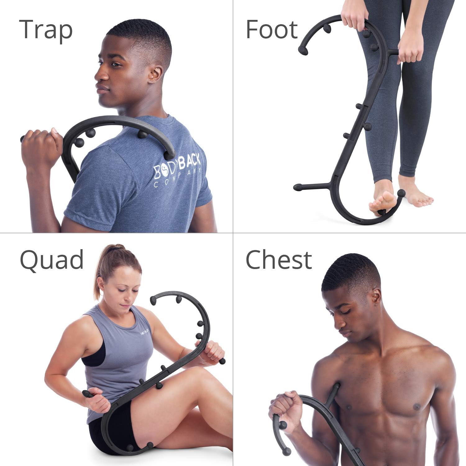 Body Back Buddy - Bonus Massager Included with Purchase! Trigger Point Back Massager, Full Body Muscle Pain Relief, Handheld Massage Stick, Massage Cane (Black Marbled): Health & Personal Care