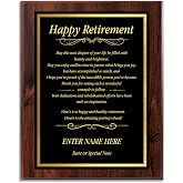 Retirement Plaque - Personalized Retirement Award Gift for Men and Women | Personalized Award Plaque for Retirees, Award Plaque for Boss/Teacher/Coworker/Employees
