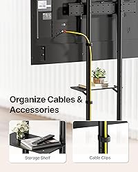 ECOTINY Heavy-Duty Rolling TV Stand for