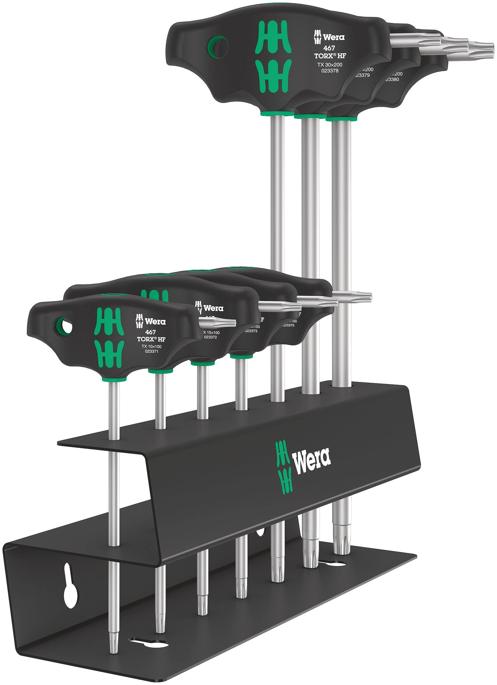 Wera 05023456001 467/7 Torx HF Set 2, Cross Handle Torx Screwdriver Set with Holding Function, 7 Pieces, Black