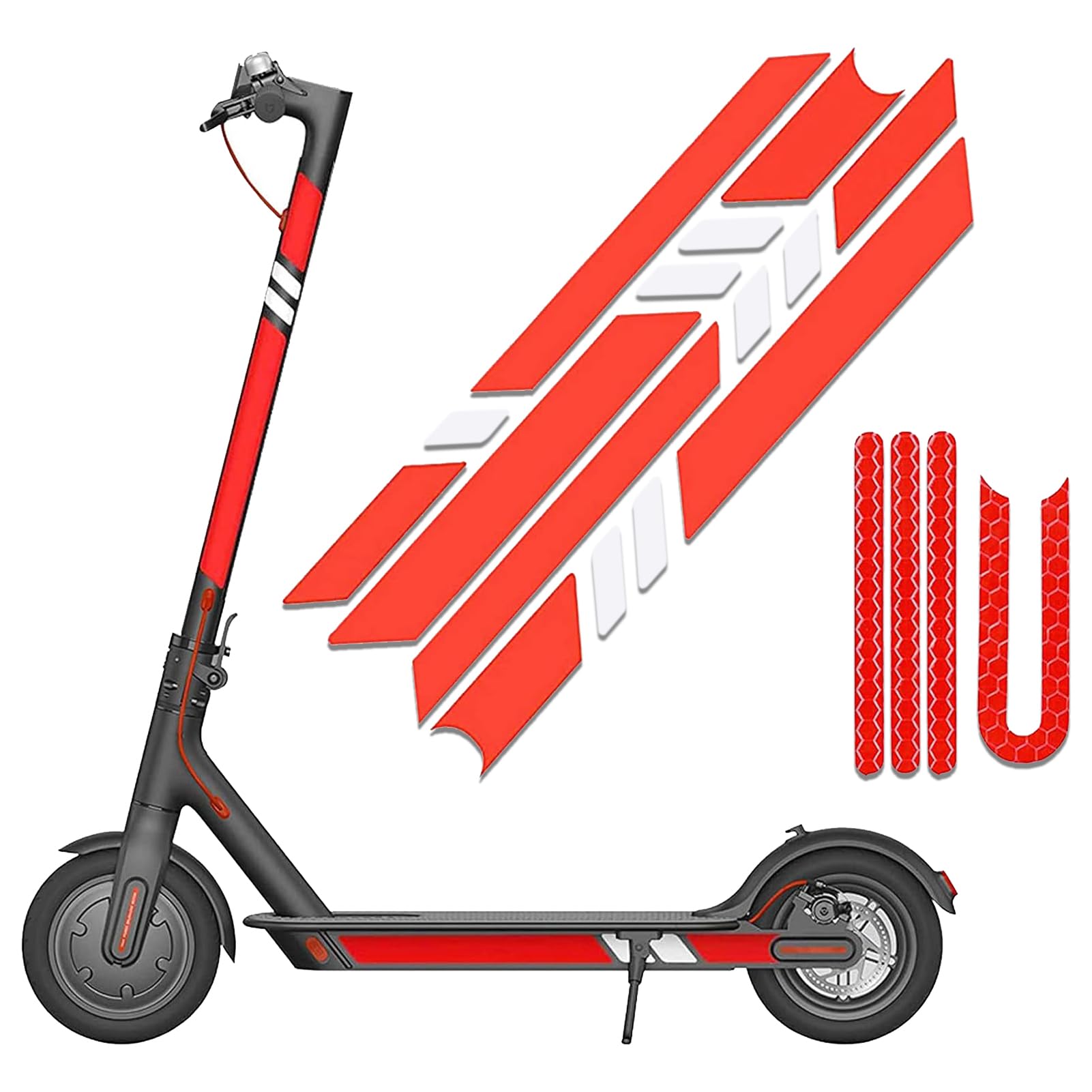 Scooter Reflective Sticker Waterproof Reflective Decals Decorative for Xiaomi Mijia M365 E-Scooter and Ninebot Es1 / Es2 / Es4 Electric Scooter Accessories (Package 2)