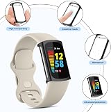 WOOZ Fitbit Charge 6 5 Screen Protector Case Cover TPU All-Around Black Clear view 4