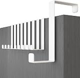 Menz Over Door Hanger Set of 10 White 3.6/4.6 cm No-Drill Hooks