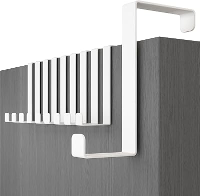 Menz Over Door Hanger Set of 10 White 3.6/4.6 cm No-Drill Hooks