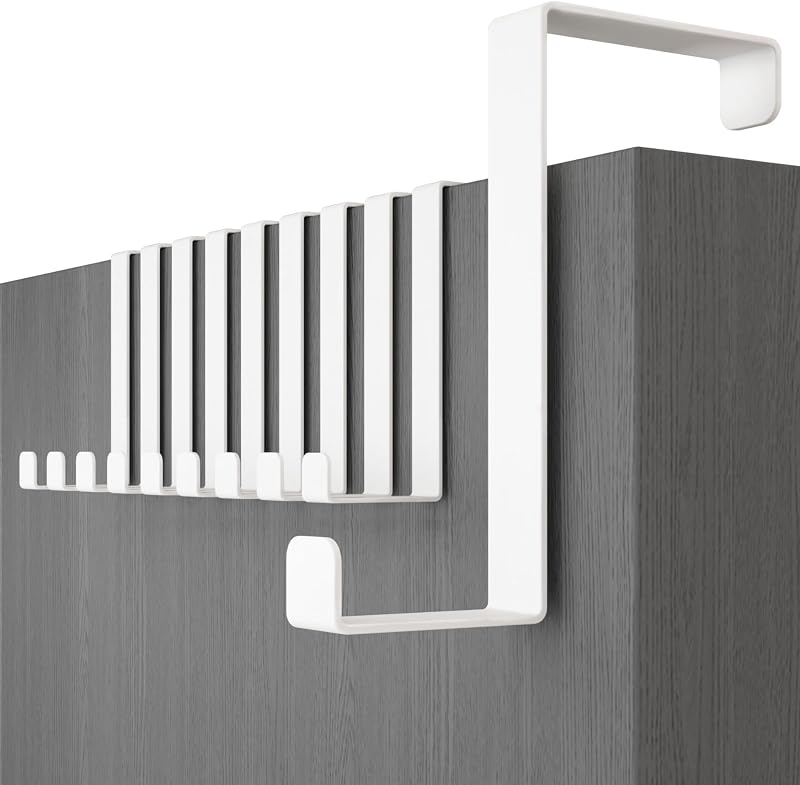 Menz Over Door Hanger Set of 10 White 3.6/4.6 cm No-Drill Hooks