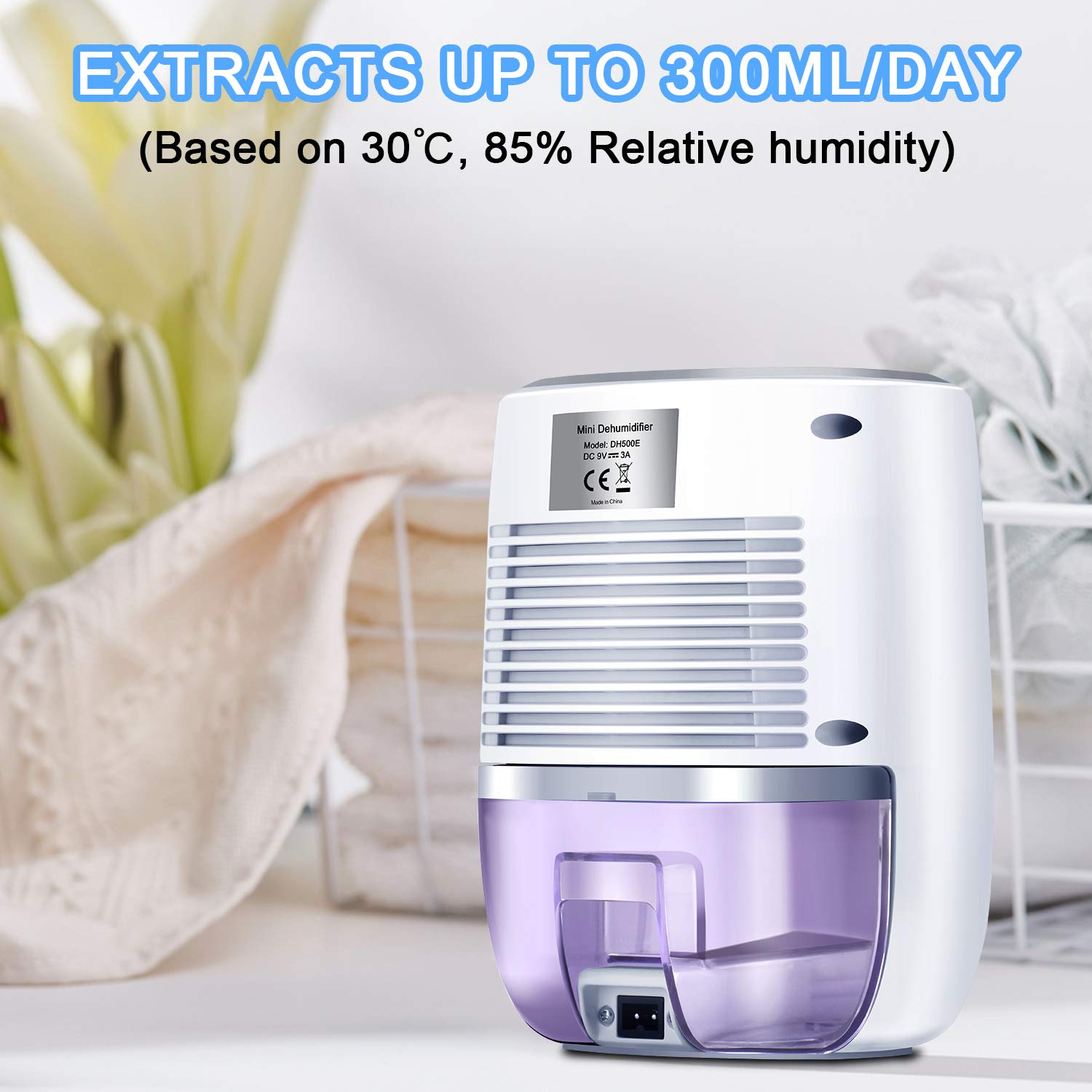 150 sq ft MADETEC Small Dehumidifier 500ml Compact and Portable Mini