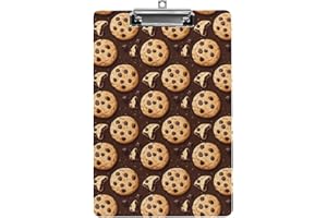 Acrylic Clipboard, Lightweight Clipboards for Classroom, Chocolate Biscuits Print 12.5" X 8.5" Clip Board Designed to Hold St