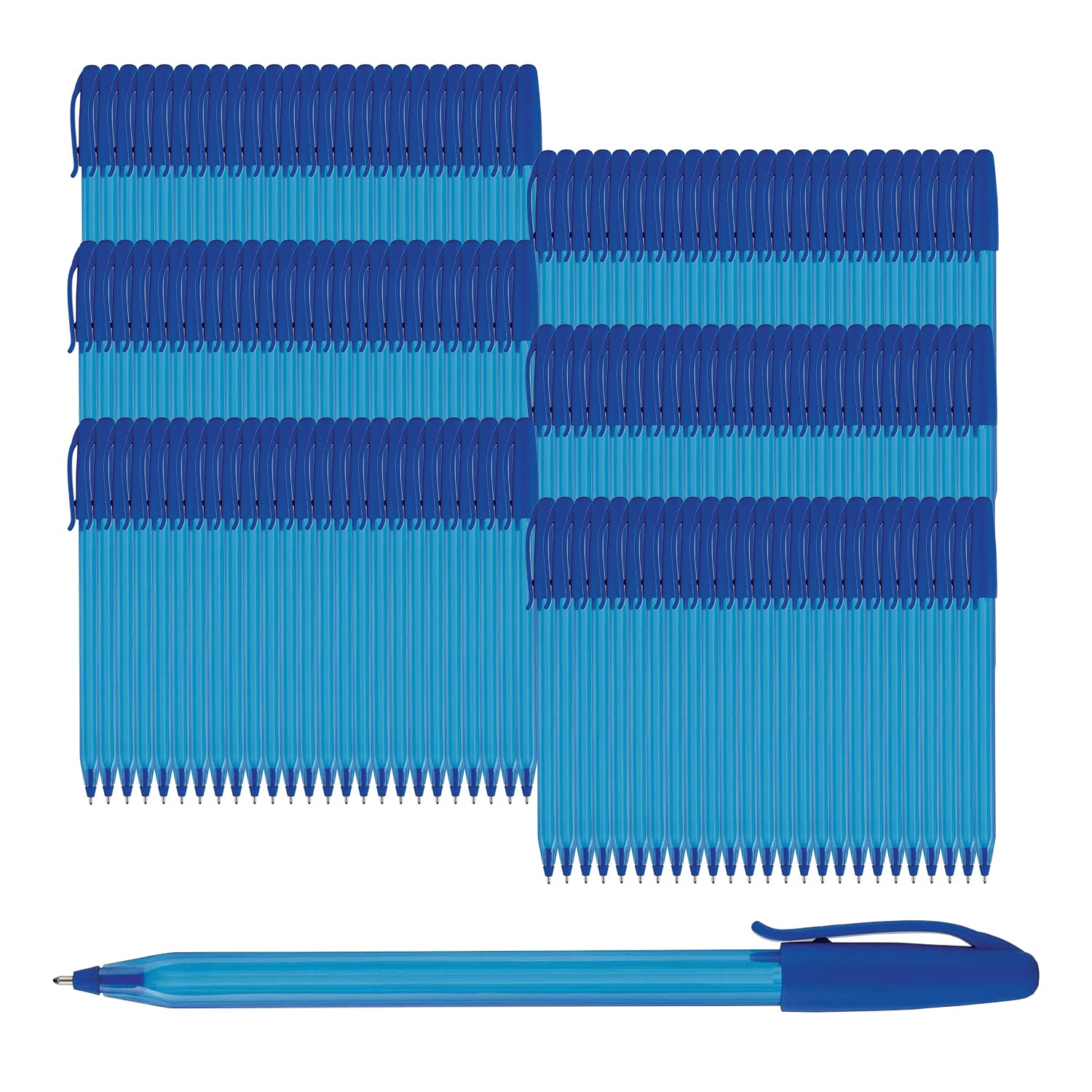 Glamza Ballpoint Pens 0.7mm Blue Ink Retractable Writing Pens Multipack Bulk x150 (Model IJ100)