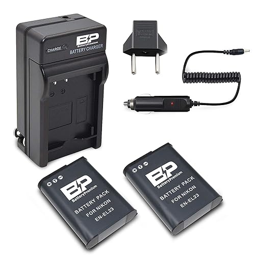 BP Pack of EN-EL23 Batteries and Battery Charger for Nikon
