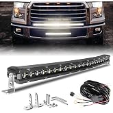 BraveWAY LED Light Bar Curved 26 Inch Single Row Offroad Lighting Driving Lightbar Spot Flood Combo Beam LED Work Light for Trucks UTV ATV SUV 4WD 4X4 Pickup