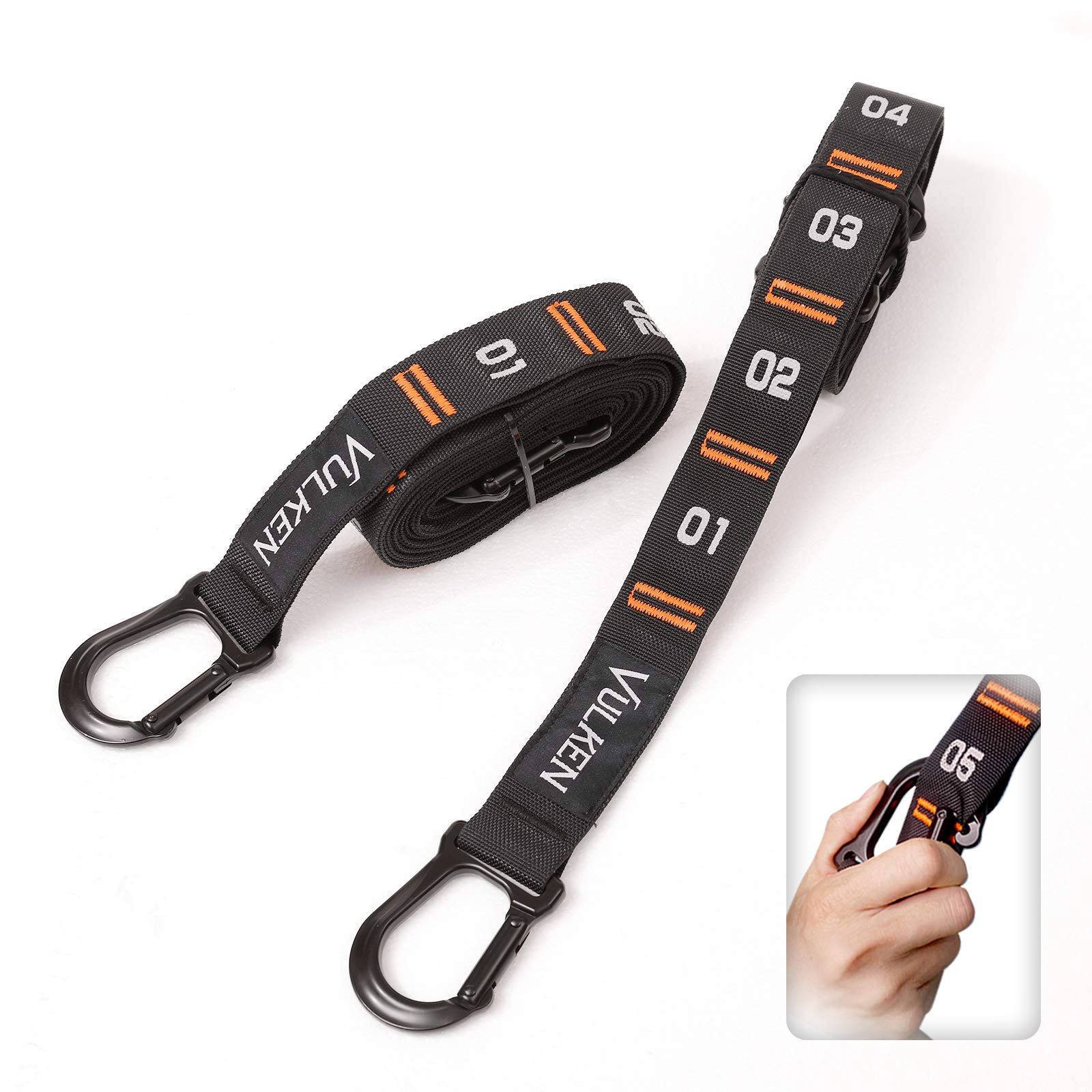 Photo 1 of Vulken Adjustable Numbered Straps for Gymnastic Rings Carabiners Quick Hook System Easy to Set Up One Pair Strap Only