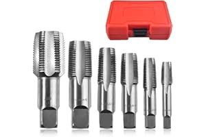 LEONTOOL 6 PCS NPT Pipe Tap Set 1", 3/4", 1/2", 3/8", 1/4" 1/8" Thread Forming Tap, NPT Taps Set for Accurate Threads, Assort