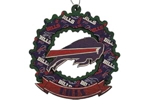 FOCO Buffalo Bills Wooden Wreath Mural Holiday Ornament