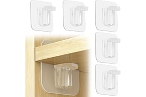 OURART 30 Pieces Adhesive Shelf Bracket, Punch Free Reinforced Design Shelf Support Pegs for Shelves Kitchen Cabinet Book Closet