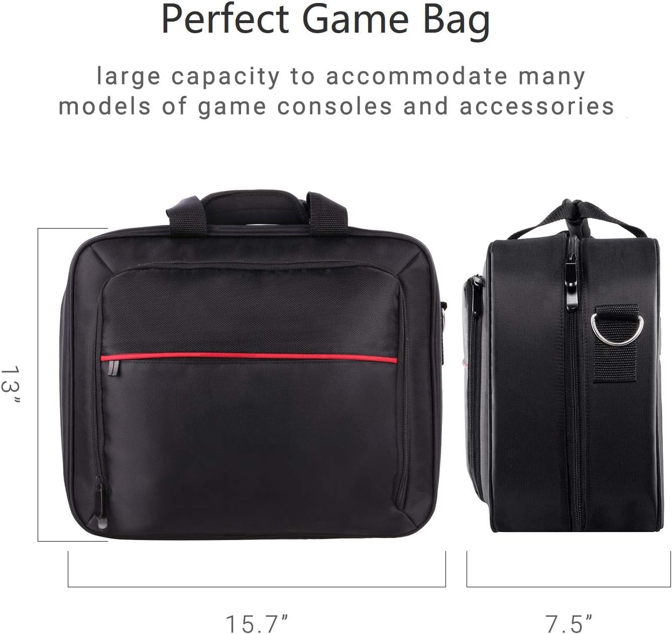 Xbox Carrying Case Compatible with Xbox 360/ Xbox One/ Xbox One X/S Large Capacity Xbox Travel Case for Xbox Game Console and Wireless Controllers, with Padded Shoulder Strap - Fits All Xbox Models: Electronics