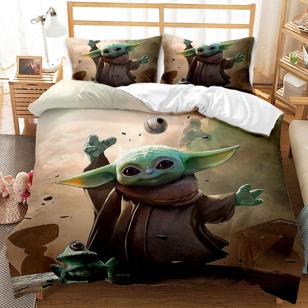 ONEWAY Housse de Couette Baby Yoda pour lit Simple Star Wars