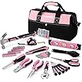 WORKPRO Pink Tool Kit, 263-Piece Home Repairing Tool Set with Wide Mouth Open Storage Bag, Household Tool Kit - Pink Ribbon