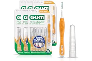 GUM Proxabrush Go-Betweens - Ultra Tight - Interdental Brushes - Soft Bristled Dental Picks for Plaque Removal & Gum Health - Safe for Braces & Dental Devices, 10ct (Pack of 6)