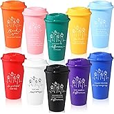 20 Set Employee Appreciation Gifts Bulk 16 oz Social Work Thank You Plastic Cups with Lids Staff Team Reusable Travel Coffee Tumbler for Dental Assistants Coworker Volunteer Nurse Teacher (Colorful)