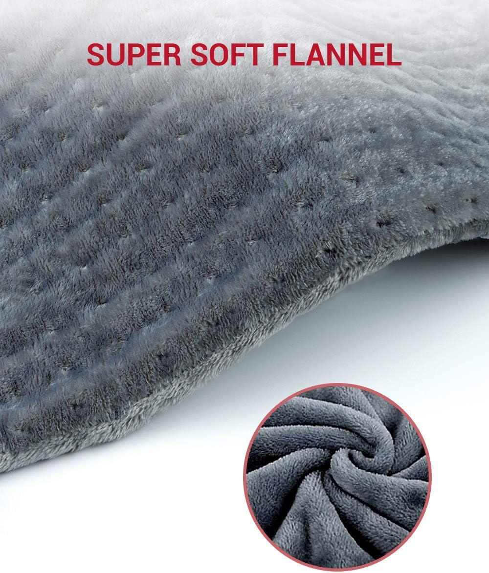 Heating Pad, Comfytemp XL 12 x 24 Inch Electric Heating Pad for Pain Relief, Soft Flannel Heating Compress with Auto Shut Off, 3 Heat Settings, Moist Heat for Cramps, Back, Neck, Shoulders - Washable: Health & Personal Care