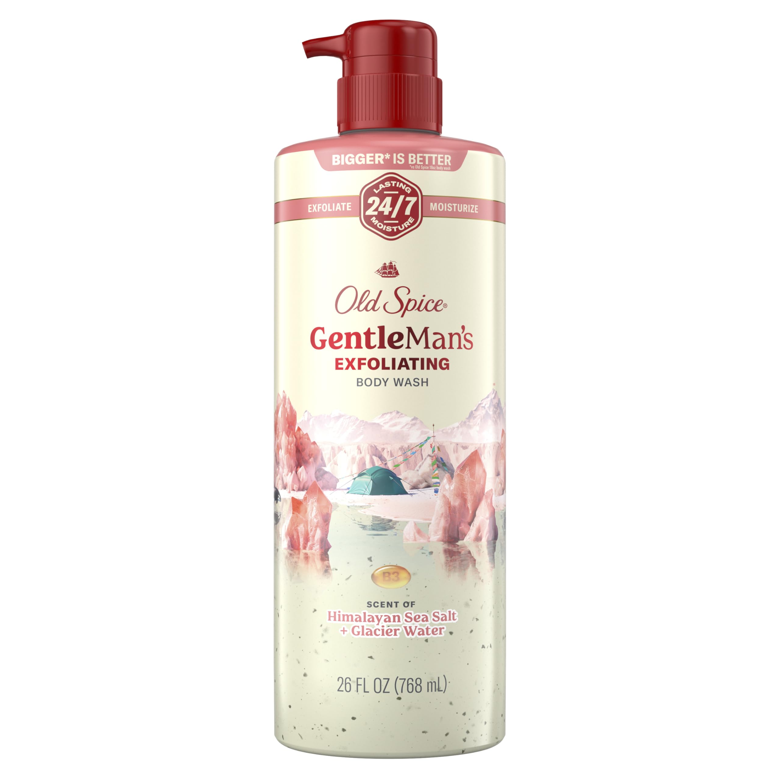 Photo 1 of Old Spice GentleMan's Exfoliating & Moisturizing Body Wash for Men, 24/7 Shower Fresh with Long Lasting Scent, Renewing Vitamin B3 Blend, Himalayan Sea Salt + Glacier Water Scent, 26 oz