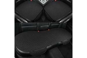 West Llama Linen Car Seat Covers,Bottom Seat Covers for Cars Include 1 Pair Front Driver Seat Pad Mat and 1 Rear Bench Cover Universal Fits 90% Vehicles,SUVs,Cars,Sedans(3Piece-Black)