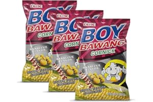 Boy Bawang Cornick, Barbeque - Crispy Tasty & Gluten-Free Corn Nuts 3.54 ounces (100g), 3 Pack