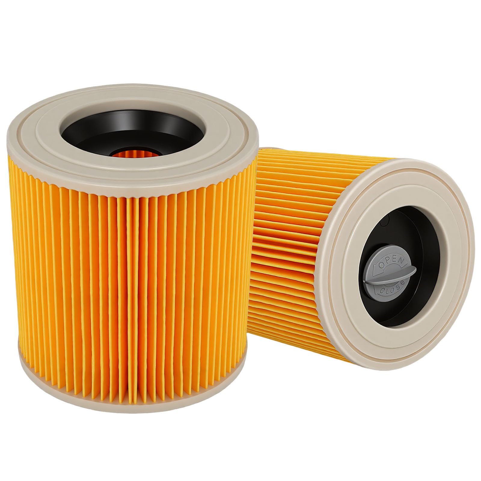 Cartridge Filter Compatible with Karcher, 2Pcs Replacement for WD2 WD3 MV2 MV3 Series A K SE 4001 SE 4002 Wet & Dry Vacuum Cleaners part NO KAR64145520 by Gekufa