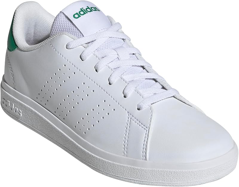 Unisex - Bambini e Ragazzi Advantage Base 2.0 Junior Shoes, Cloud White/Cloud White/Green, 38 EU — foto 2 di 8