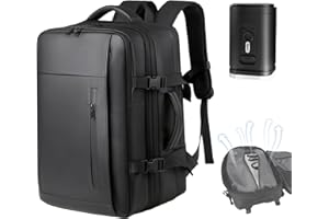 ANQAROS Vacpack Backpack, Air Backpack With Pump, 60L Expandable Backpack with Vacuum Compression, Anti Theft Vacpack Travel Vacuum Backpack (black 2)