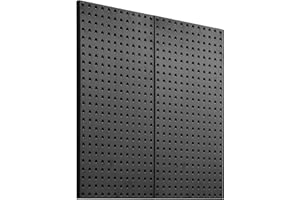 VEVOR Metal Pegboard Panels, 24" x 12" Pegboard, 2 Panels, Heavy Duty Steel Peg Board Wall Organizer, for Living Room Garage 